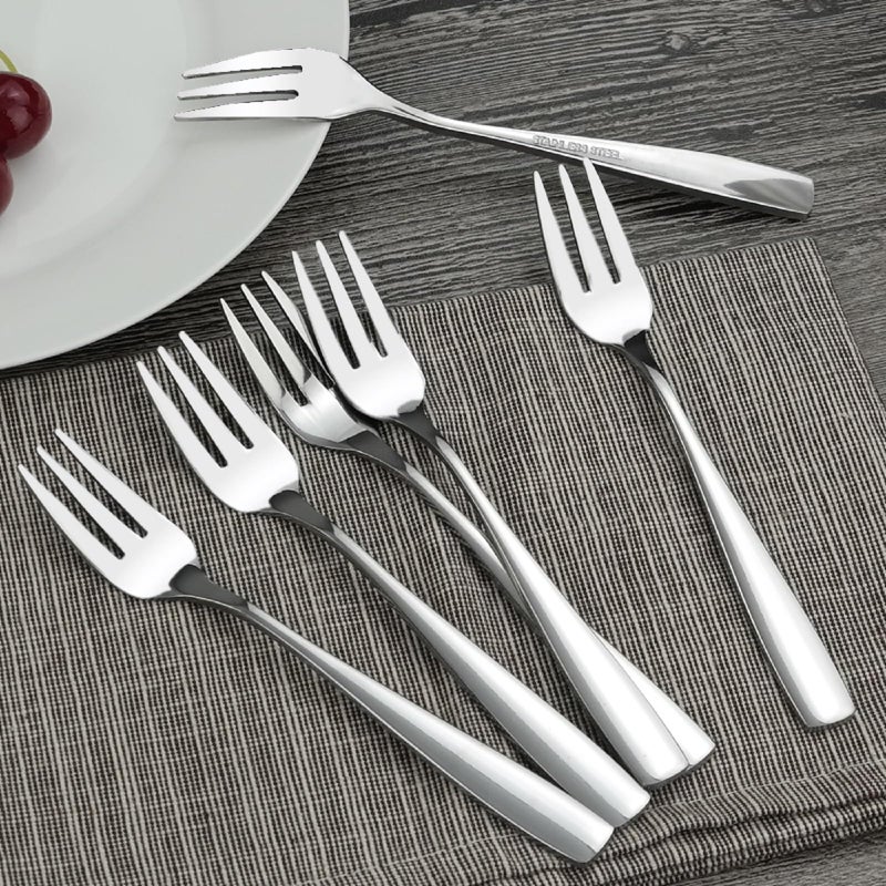 HOMMP 16 Pieces Stainless Steel 3-tine Dessert Fork, Cake Fruit Fork Set - Image 5